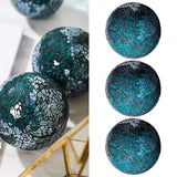 Maxbell Mosaic Sphere Balls Set Housewares Balls for Coffee Table Decor Living Room Blue 3Pcs
