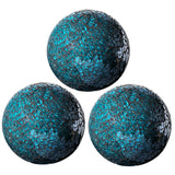 Maxbell Mosaic Sphere Balls Set Housewares Balls for Coffee Table Decor Living Room Blue 3Pcs