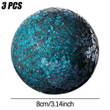 Maxbell Mosaic Sphere Balls Set Housewares Balls for Coffee Table Decor Living Room Blue 3Pcs