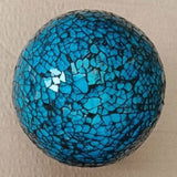 Maxbell Mosaic Sphere Balls Set Housewares Balls for Coffee Table Decor Living Room Blue 3Pcs