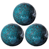Maxbell Mosaic Sphere Balls Set Housewares Balls for Coffee Table Decor Living Room Blue 3Pcs