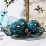 Maxbell Mosaic Sphere Balls Set Housewares Balls for Coffee Table Decor Living Room Blue 3Pcs