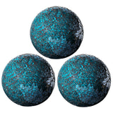 Maxbell Mosaic Sphere Balls Set Housewares Balls for Coffee Table Decor Living Room Blue 3Pcs