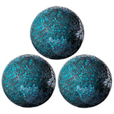 Maxbell Mosaic Sphere Balls Set Housewares Balls for Coffee Table Decor Living Room Blue 3Pcs