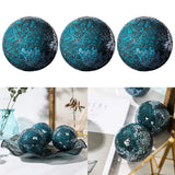 Maxbell Mosaic Sphere Balls Set Housewares Balls for Coffee Table Decor Living Room Blue 3Pcs