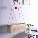 Maxbell Handmade Hanging Cat Bed Macrame Shelf Hand-woven Space Saver Living Hall