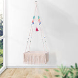 Maxbell Handmade Hanging Cat Bed Macrame Shelf Hand-woven Space Saver Living Hall