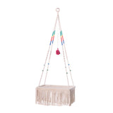 Maxbell Handmade Hanging Cat Bed Macrame Shelf Hand-woven Space Saver Living Hall