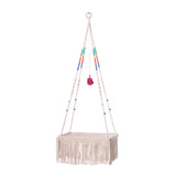 Maxbell Handmade Hanging Cat Bed Macrame Shelf Hand-woven Space Saver Living Hall