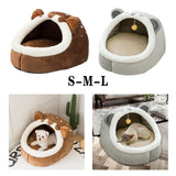 Maxbell Cute Pet Bed Cat Dog Nest Bed Kennel Warm Comfortable for Kitten Sleeping Brown S