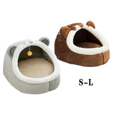 Maxbell Cute Pet Bed Cat Dog Nest Bed Kennel Warm Comfortable for Kitten Sleeping Brown S