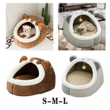 Maxbell Cute Pet Bed Cat Dog Nest Bed Kennel Warm Comfortable for Kitten Sleeping Brown S