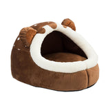 Maxbell Cute Pet Bed Cat Dog Nest Bed Kennel Warm Comfortable for Kitten Sleeping Brown S