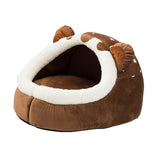 Maxbell Cute Pet Bed Cat Dog Nest Bed Kennel Warm Comfortable for Kitten Sleeping Brown S