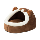 Maxbell Cute Pet Bed Cat Dog Nest Bed Kennel Warm Comfortable for Kitten Sleeping Brown S