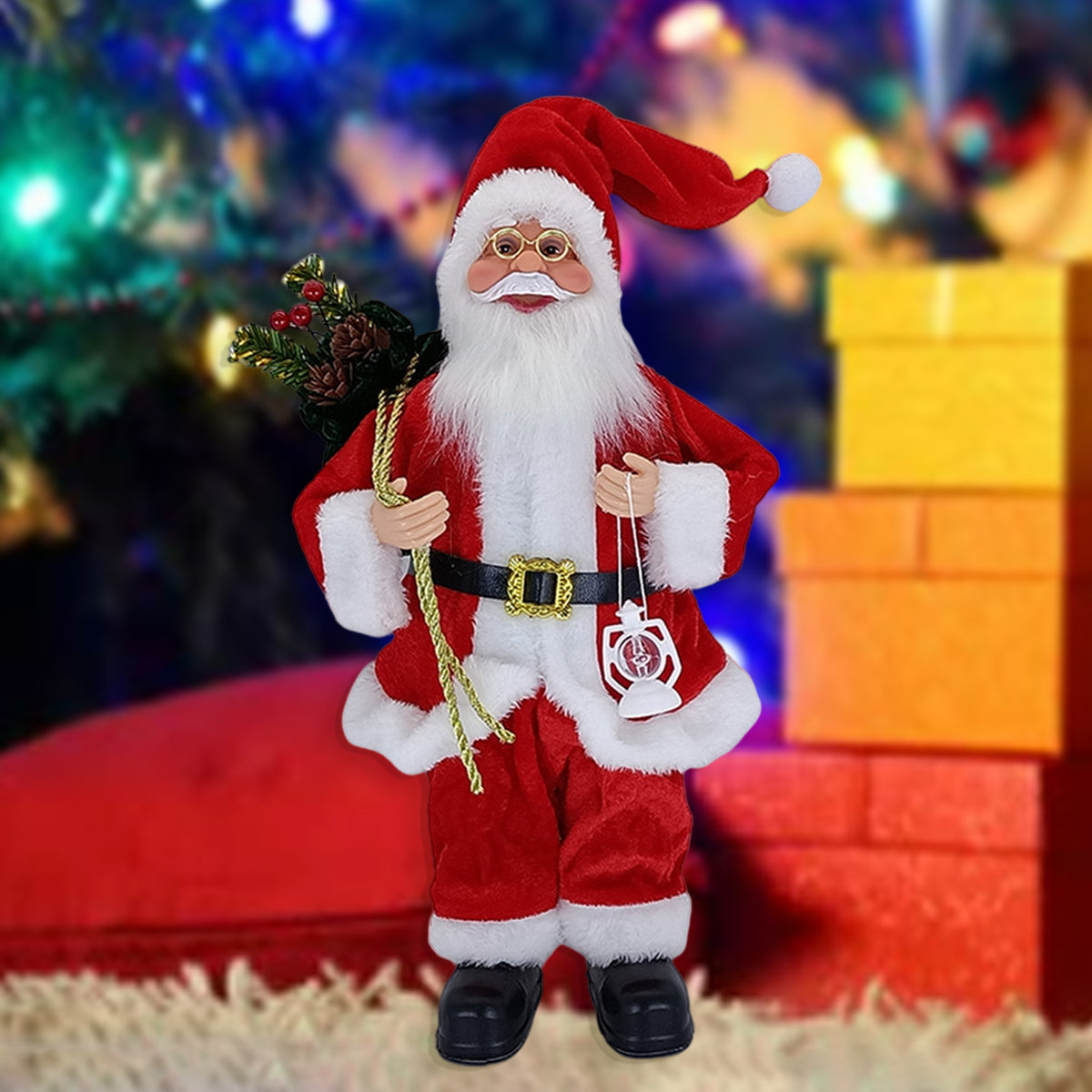 Maxbell Snowman Santa Claus Doll Ornament Decoration Indoor Table Desk Statue Decor Red