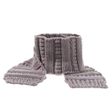 Maxbell 2Pcs Baby Winter Warm Hat Kids Knit Beanie Scarf Set Windproof Gray Scraf