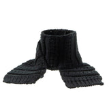 Maxbell 2Pcs Baby Winter Warm Hat Kids Knit Beanie Scarf Set Windproof Black Scraf