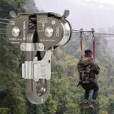 Maxbell 22KN Zip Line Cable Trolley Fast Speed Dual Pulley Rigging System Grey