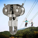 Maxbell 22KN Zip Line Cable Trolley Fast Speed Dual Pulley Rigging System Grey