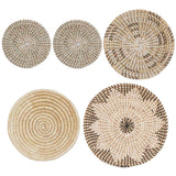 Maxbell Natural Wall Basket Decor Rustic Flat for Farmhouse Kitchen Five piece set