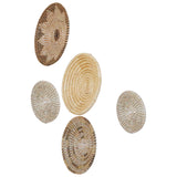 Maxbell Natural Wall Basket Decor Rustic Flat for Farmhouse Kitchen Five piece set