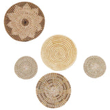 Maxbell Natural Wall Basket Decor Rustic Flat for Farmhouse Kitchen Five piece set