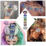 Maxbell Women Crystal Sticker Decor DIY Glitter Tattoo for Carnival Crazy Night Multicolor