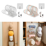 Maxbell 6 Rings Hat Racks Modular Adjustable Round for Back Door Baseball Closet white