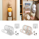 Maxbell 6 Rings Hat Racks Modular Adjustable Round for Back Door Baseball Closet white