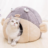 Maxbell Portable Pet Dog Cat Calming Bed Warm Plush Round Nest Comfy Sleeping Bed L