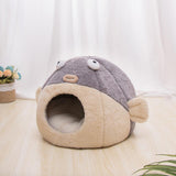 Maxbell Portable Pet Dog Cat Calming Bed Warm Plush Round Nest Comfy Sleeping Bed L