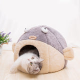 Maxbell Portable Pet Dog Cat Calming Bed Warm Plush Round Nest Comfy Sleeping Bed L