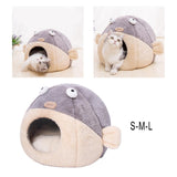 Maxbell Portable Pet Dog Cat Calming Bed Warm Plush Round Nest Comfy Sleeping Bed S