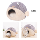 Maxbell Portable Pet Dog Cat Calming Bed Warm Plush Round Nest Comfy Sleeping Bed S