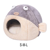 Maxbell Portable Pet Dog Cat Calming Bed Warm Plush Round Nest Comfy Sleeping Bed S