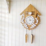 Maxbell Wood Pendulum Wall Clock Roman Numeral Clocks for Indoor Bedroom Decoration