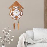 Maxbell Wood Pendulum Wall Clock Roman Numeral Clocks for Indoor Bedroom Decoration