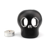 Maxbell Resin Skull Figurine Tea Light Candle Holder Tea Wax Base for Home Decor