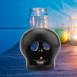 Maxbell Resin Skull Figurine Tea Light Candle Holder Tea Wax Base for Home Decor