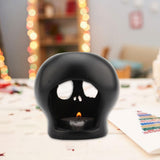 Maxbell Resin Skull Figurine Tea Light Candle Holder Tea Wax Base for Home Decor