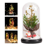 Maxbell Artificial Christmas Ornament Glass Cover for Home Office Christmas Decor Gold Pine Branch