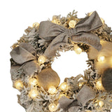 Maxbell Hanging Wreath 11.8 inch 30 LED Lights for Shopping Malls Christmas  silver