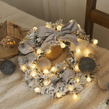 Maxbell Hanging Wreath 11.8 inch 30 LED Lights for Shopping Malls Christmas  silver