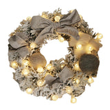 Maxbell Hanging Wreath 11.8 inch 30 LED Lights for Shopping Malls Christmas  silver