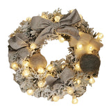 Maxbell Hanging Wreath 11.8 inch 30 LED Lights for Shopping Malls Christmas  silver