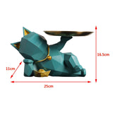 Maxbell Lucky Cat Statue Storage Container Decorative Modern for Home  green