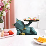 Maxbell Lucky Cat Statue Storage Container Decorative Modern for Home  green