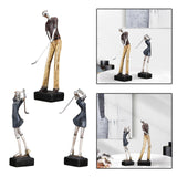 Maxbell Golfer Figurine Tabletop Bookcase Cabinet Resin Statue Artwork Gift Women