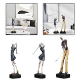 Maxbell Golfer Figurine Tabletop Bookcase Cabinet Resin Statue Artwork Gift Women